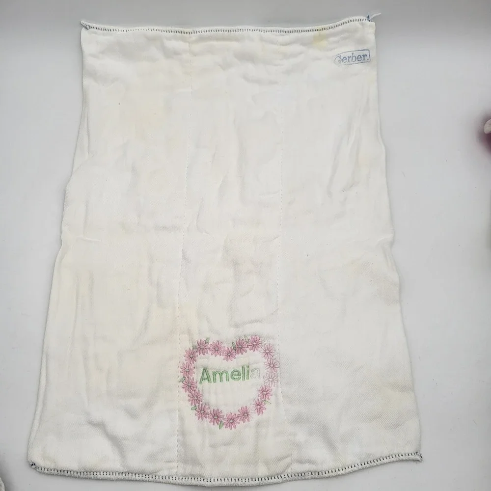 Vintage Gerber Baby Blanket, quilted Style with Personalized Name 